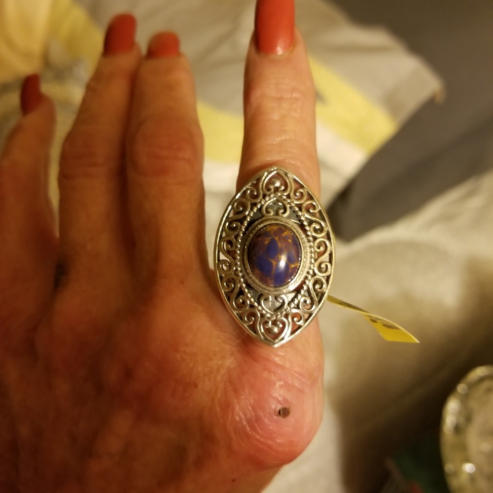 Artisan crafted Mojave purple turquoise ring